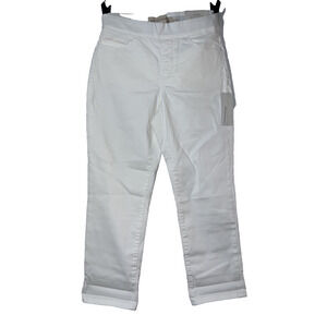 New Soft Surroundings Jeans PS 6/8 White THE ULTIMATE Straight Leg Pull-On Crop